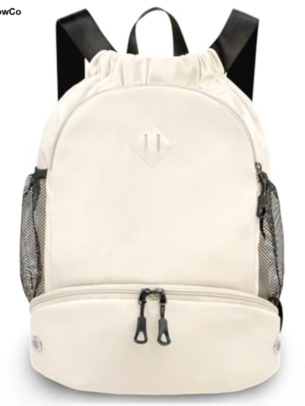 Drawstring Backpack Shoe Compartment Wet Pocket Gym Bag
